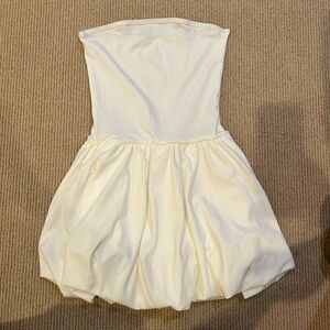 Elegant Strapless Cream Dress